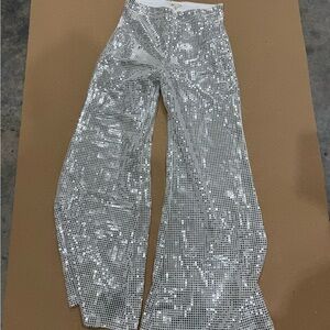 Silver Sequin Pants